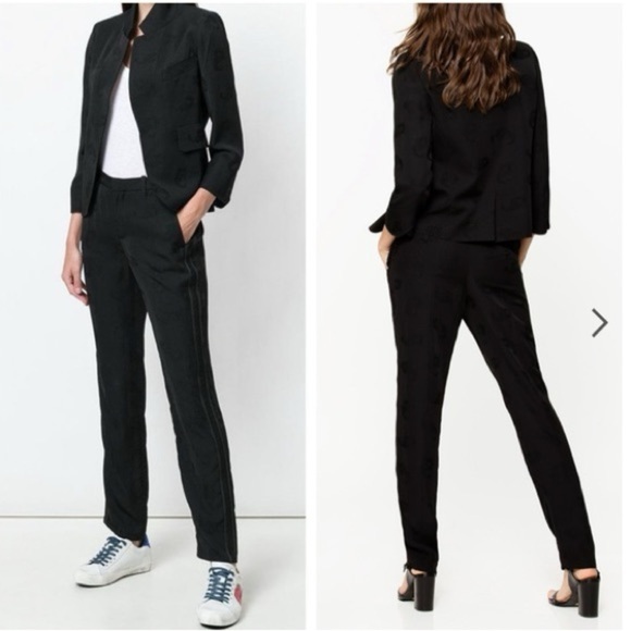 NWT Zadig & Voltaire Pomelo Jac Paisley Pant Black Noir size FR 36/2 - Picture 1 of 9